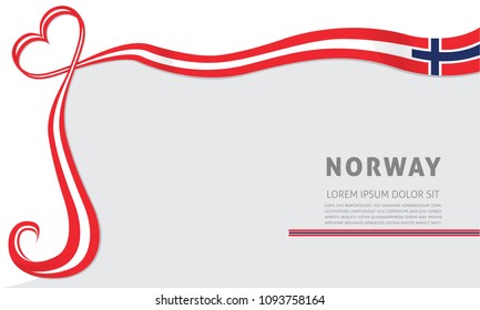 norway flag and love ribbon