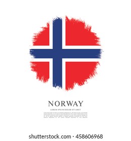 Norway flag made in brush stroke background