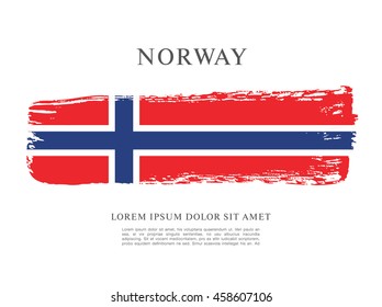 Norway flag made in brush stroke background