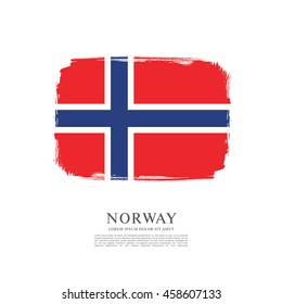 Norway flag made in brush stroke background