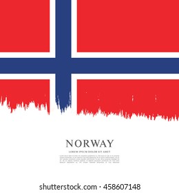 Norway flag made in brush stroke background