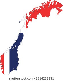 Bandera de Noruega en el mapa, Mapa de Noruega con la bandera, Mapa de Noruega, Mapa con la bandera, Bandera de la nación Noruega