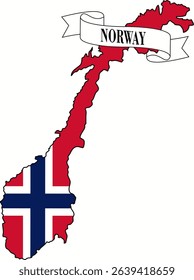 Norway flag map, national identity.