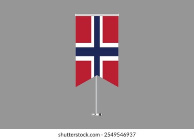 Norway flag, The flag of Norway, Flag of Norway national country symbol illustration Vector, Rectangle Norway flag illustration, Flat vector illustration
