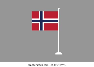 bandeira da Noruega, A bandeira da Noruega, Bandeira da Noruega ilustração do símbolo nacional do país Vetor, Retângulo ilustração da bandeira da Noruega, Ilustração plana do vetor
