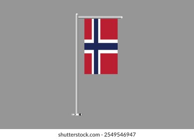 bandeira da Noruega, A bandeira da Noruega, Bandeira da Noruega ilustração do símbolo nacional do país Vetor, Retângulo ilustração da bandeira da Noruega, Ilustração plana do vetor
