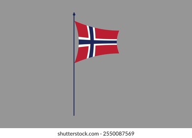 bandeira da Noruega, A bandeira da Noruega, Bandeira da Noruega ilustração do símbolo nacional do país Vetor, Retângulo ilustração da bandeira da Noruega, Ilustração plana do vetor
