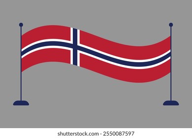 bandeira da Noruega, A bandeira da Noruega, Bandeira da Noruega ilustração do símbolo nacional do país Vetor, Retângulo ilustração da bandeira da Noruega, Ilustração plana do vetor
