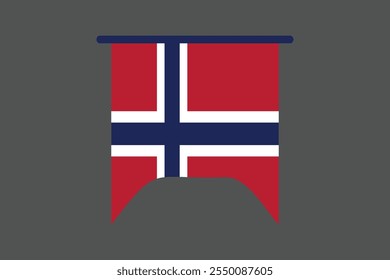 bandeira da Noruega, A bandeira da Noruega, Bandeira da Noruega ilustração do símbolo nacional do país Vetor, Retângulo ilustração da bandeira da Noruega, Ilustração plana do vetor
