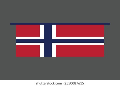 bandeira da Noruega, A bandeira da Noruega, Bandeira da Noruega ilustração do símbolo nacional do país Vetor, Retângulo ilustração da bandeira da Noruega, Ilustração plana do vetor
