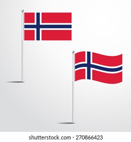 Norway flag normal and waving flag set | abstract flag vector eps 10
