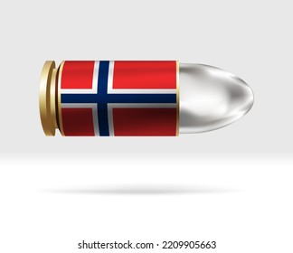Norwegische Flagge auf Kugel. Eine Kugeln Gefahr, die sich durch die Luft bewegt. Flaggenvorlage. Einfache Bearbeitung und Vektorgrafik in Gruppen. Nationale Flagge, Vektorgrafik auf Hintergrund.