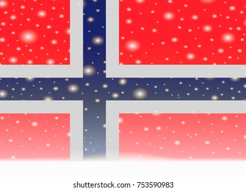norway flag on christmas background