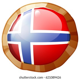 Indicador de Noruega en ilustración de marco redondo
