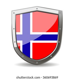 Norway Flag on a Shield