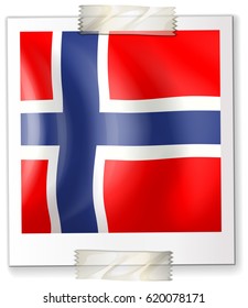 Norway flag on square paper illustration