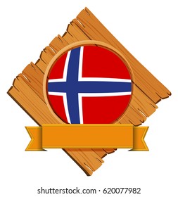 Norway flag on wooden board illustration