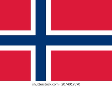 Norway flag - original colors and proportions. Vector illustration EPS 10.