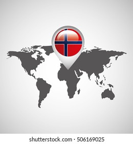 norway flag pin map design icon vector illustration eps 10