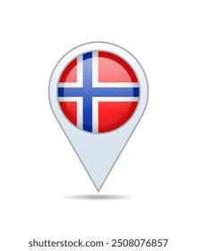 Norway - flag pin for map. Vector illustration.