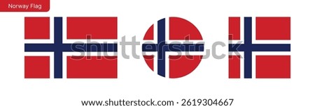  Norway flag png vector. Norway Square and round icon isolated on transparent PNG background. Norway flag icon