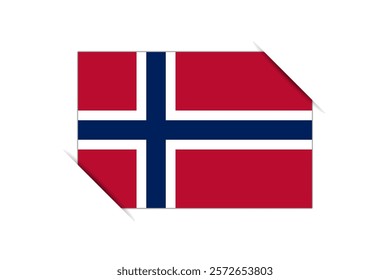 Norway flag - rectangle colorful flag representing a country cultural identity and heritage. The essence of national pride and unity. Attached by the corners in a paper album