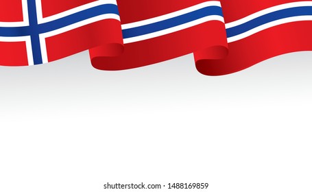 Norway flag ribbon isolated on white background. Vector illustration 