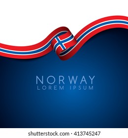 Norway Flag Ribbon : Vector Illustration