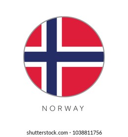 Norway flag round circle vector icon