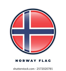 Norway flag round design circle vector template