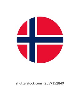 Norway flag round icon isolated on white background