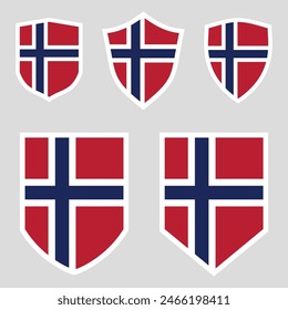 Norway Flag Set in Shield Frame
