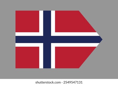 Sinal da bandeira da Noruega, gráfico vetorial da bandeira da Noruega, bandeira do país da Noruega é um símbolo de liberdade, bandeira nacional da Noruega, ilustração vetorial
