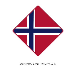 Norway flag square shaped. vector