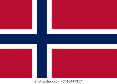 Norway Flag. Standard color. Standard size. A rectangular flag. Digital illustration. Vector. Flat illustration