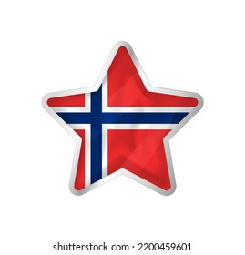 Norway flag in star. Button star and flag template. Easy editing and vector in groups. National flag vector illustration on white background.
