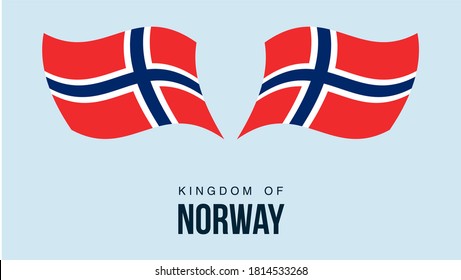 Norway flag state symbol isolated on background national banner. Greeting card National Independence Day of the Kingdom of Norway. Illustration banner with realistic state flag.