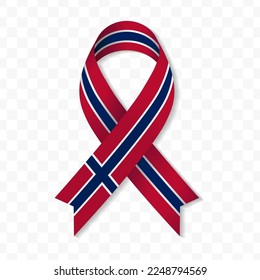 Norway flag stripe ribbon vector illustration on a transparent background vector image (PNG).