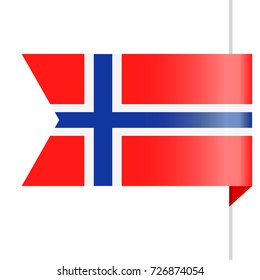 Norway Flag Vector Bookmark Icon - Illustration