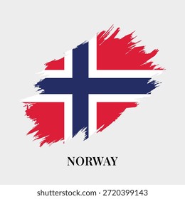 Norwegen Flagge Vektor flach handgezeichnete Pinsel grauen