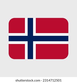 Iconos vectoriales de bandera de Noruega ambientados en forma de corazón, estrella, círculo y mapa

