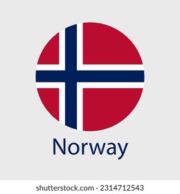 Iconos vectoriales de bandera de Noruega ambientados en forma de corazón, estrella, círculo y mapa
