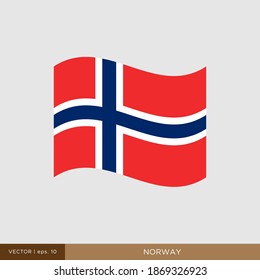 Norway Flag Vector Illustration Design Template.