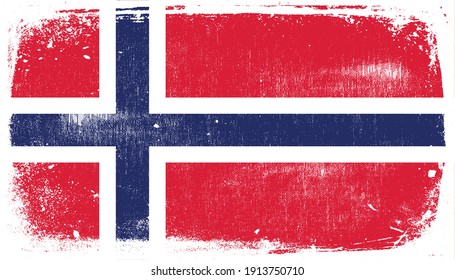 Bandera de Noruega. Ilustración vectorial con marco grueso.