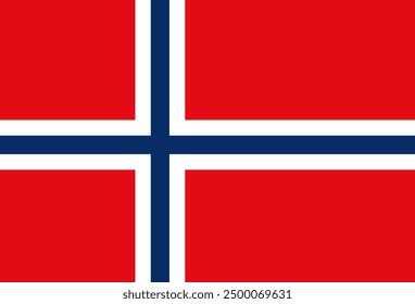 Norway flag vector illustration isolated on background. Europe Union state member. Nordic state. Patriotic Norway emblem banner. National symbol.