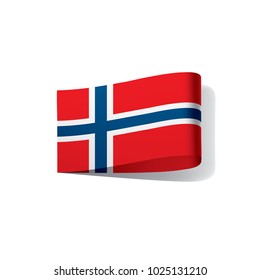Norway flag, vector illustration on a white background