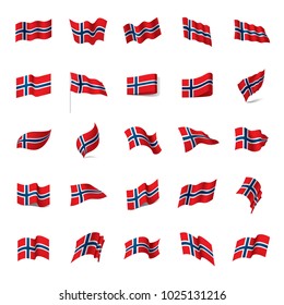 Norway flag, vector illustration on a white background