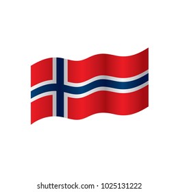 Norway flag, vector illustration on a white background