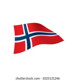 Norway flag, vector illustration on a white background