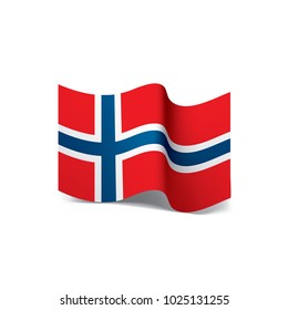 Norway flag, vector illustration on a white background
